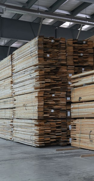 A stack of Softwood lumber